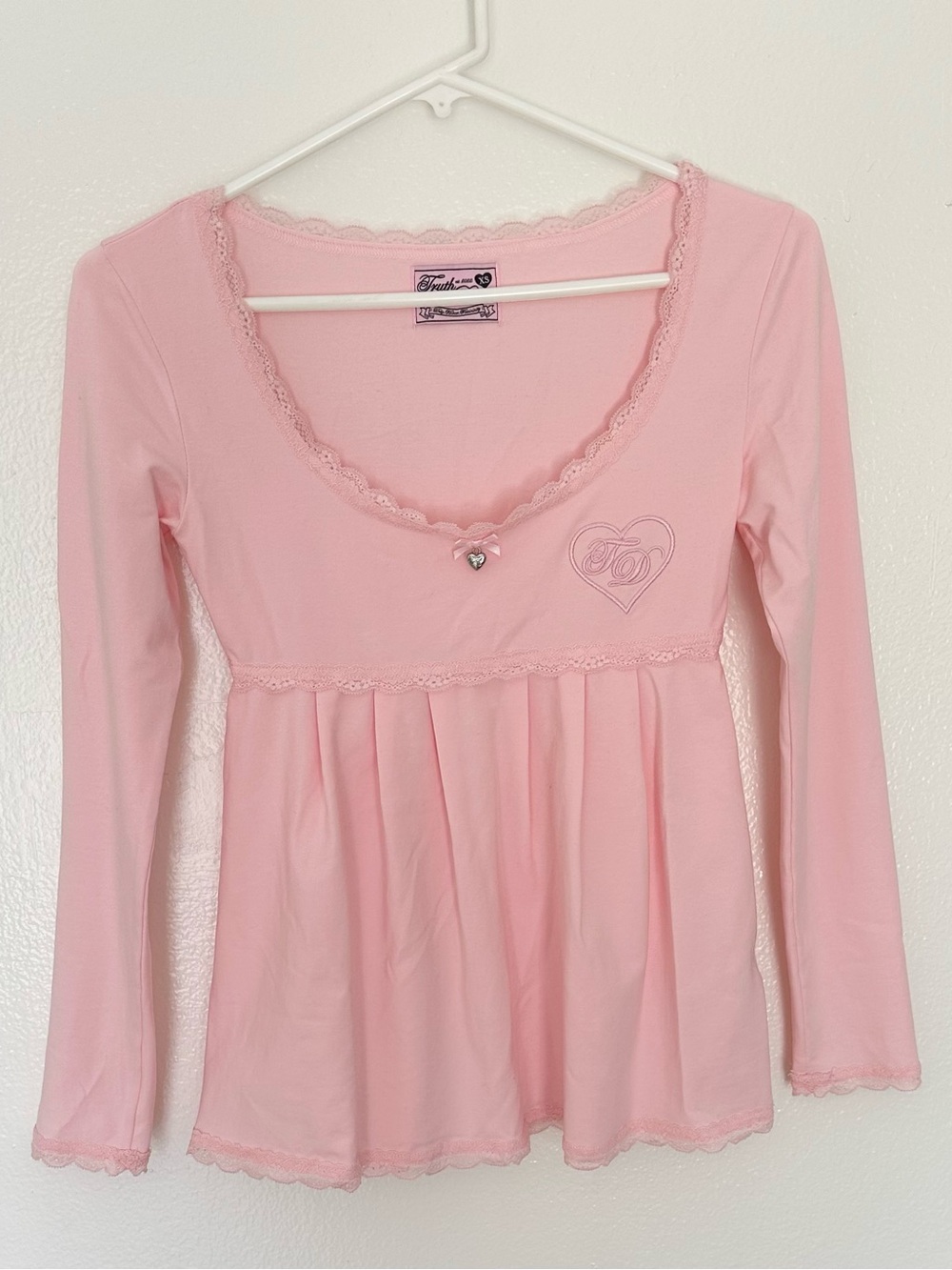 Truth or Dare Pink Babydoll Top Size XS NWOT